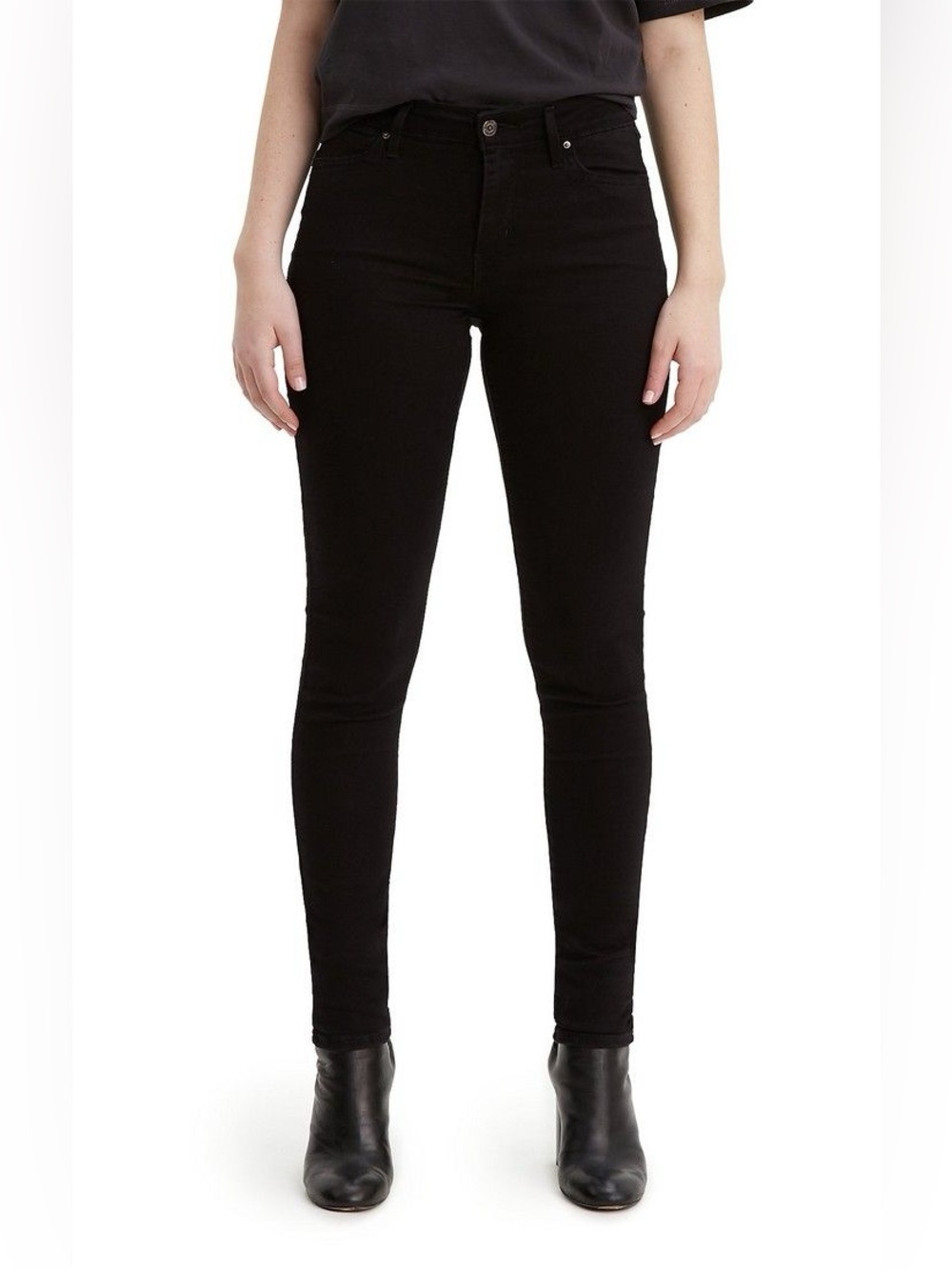 • Levis 711 Black Denim High Rise Skinny Jeans